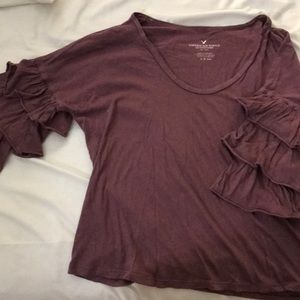 American eagle top with ruffles sleeves